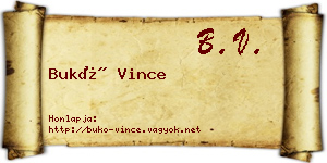 Bukó Vince névjegykártya
